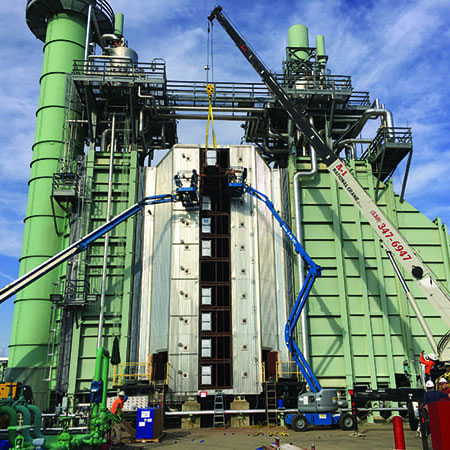 SCR being replaced on a hrsg at a combined cycle power plant